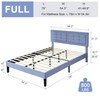VECELO Full Size Bed Frame with Adjustable Headboard, Upholstered Button