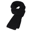 MEMOFYND Black Knitted Scarf, Winter Warm Scarf, Fashionable Scarf, Black