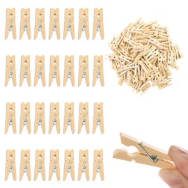 100 Pieces Natural Wooden Clothes Pegs, Mini Decorative Clothes Pegs, Decorative Pegs for DIY, Wooden Clips for Photo Wall, Postcards, Letters, Laundry Fits, Clothesline