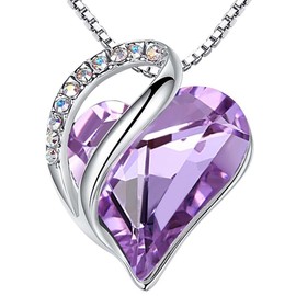 Necklaces for Women, Infinity Love Birthstone Heart Pendant with Alexandrite Light Purple Crystal for June, Birthday Jewelry Gifts for Her, Mom, and Wife, Silver Plated, 18 + 2 inch Adjustable Chain