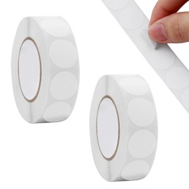 Round Stickers White, 2 Roll 19mm Circle Labels 2000 Pcs Small Dot Stickers Waterproof Circle Coding Label Price Sticker Canning Label for Office Retail Home Classroom Warehouse Marking