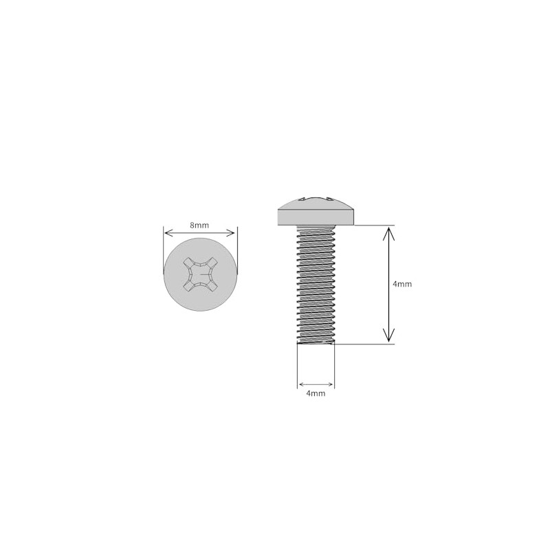 M4 (4mm x 4mm) Pozi Pan Head Machine Screws -