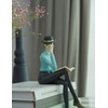 HAUCOZE Modern Home Decor Sculpture Reading Man Figurine Statue Table