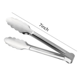 Serving Tongs Kitchen Tongs,Buffet Tongs, Stainless Steel Food Tong Serving Tong,small tongs Metal Kitchen Tongs 6 Pack 7 Inch