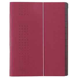 Elba Chic Folder A4 Cardboard 12 Compartments Bordeaux