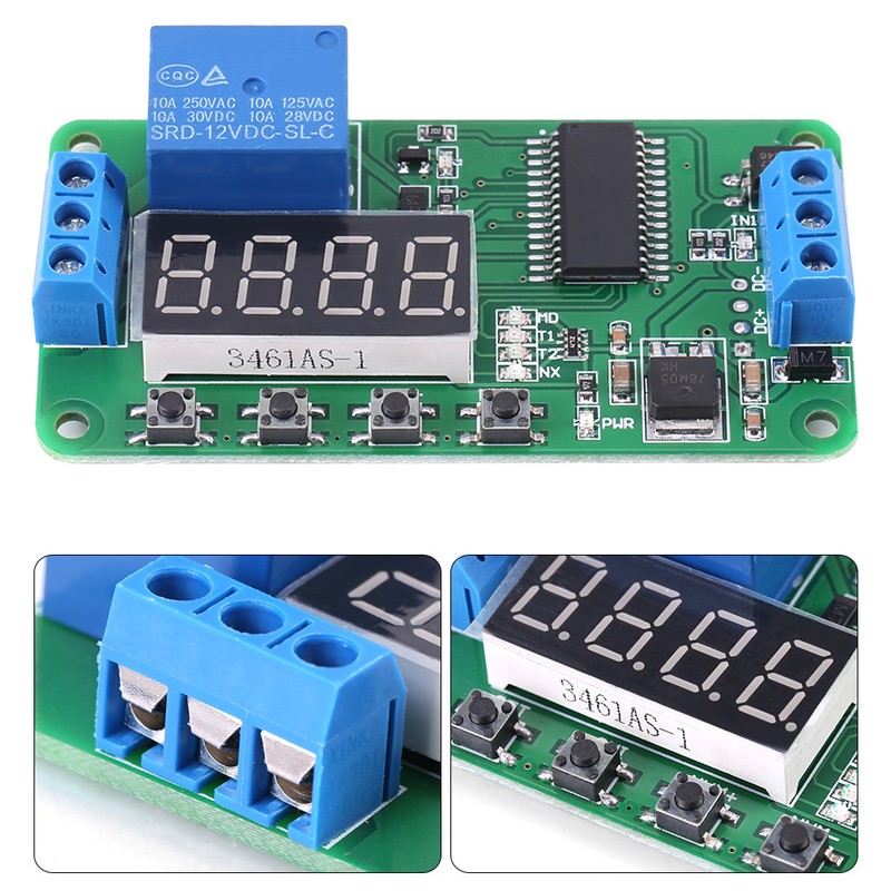 Multifunction 1 Channel DC 12V Delay Relay Controller LED Timer