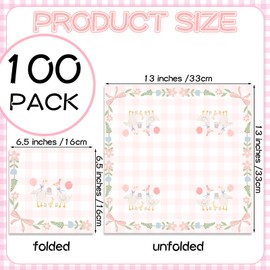 AmazingSpark 100 Pcs One Silly Goose Paper Napkins One Silly Goose Birthday Decorations Pink Gingham 1st Birthday Party Napkins Birthday Party Supplies