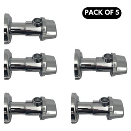 Bathroom Decor Escutcheon Plate | Plumbing Cover Plates for Pedestal Sink & Toilet Fill Valve Water Shut Off Valve. Works w/Toilet Water Supply Line. Toilet Covers (5, Chrome)