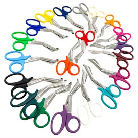 Set of 20pcs Mixed Color Handle EMT Shears, 7.25in, Stainless Steel Blades - Utility Scissors for Nurses, Paramedics, Police, Firefighters, Students