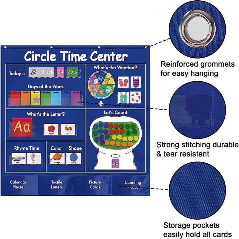 Circle Time Center Classroom Pocket Chart, Educational Pocket Chart Teaching