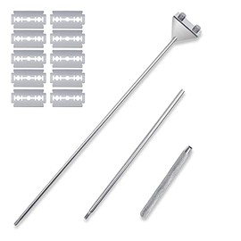 FRAKS Rascador de algas de acero inoxidable extensible de 25.6 pulgadas con 10 cuchillas