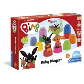 Clementoni Clemmy-Brick Playset Bing Characters and Booklet Set Soft Construction Children 18 Months - Made in Italy, Multicoloured, 17693