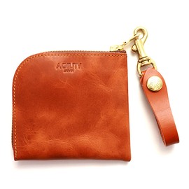 Agility affa Argenshort Coin Case, Card Case, Bifold Coin Purse, Handmade, Braun