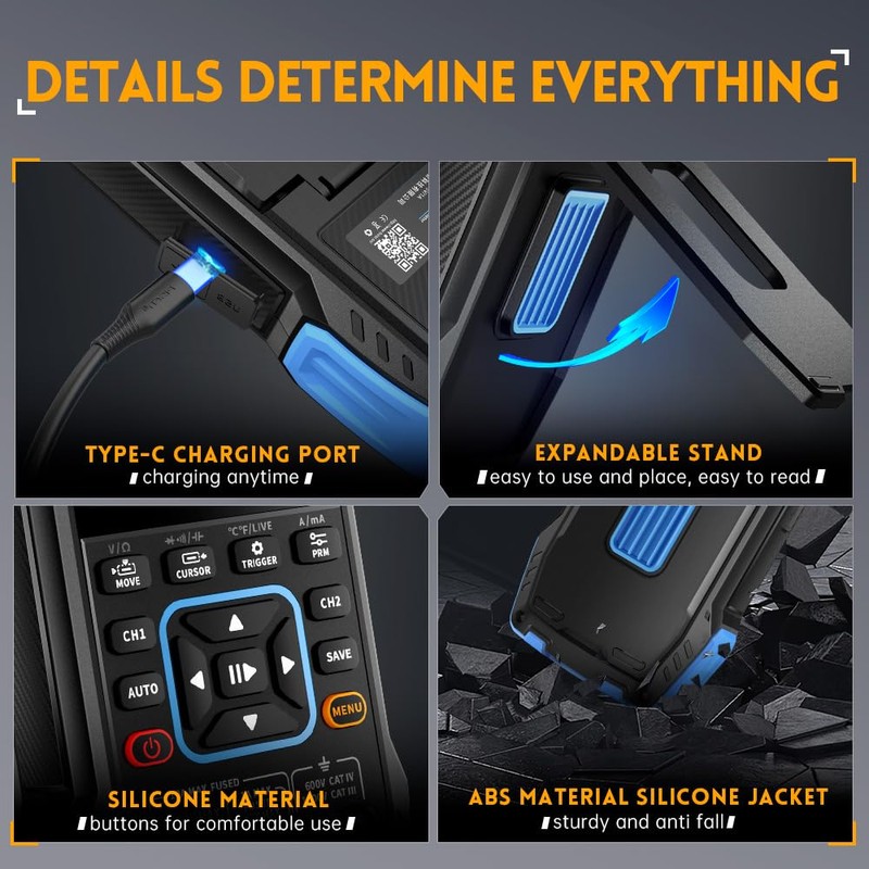 3 in 1 Handheld Oscilloscope, Multimeter, DDS Signal Generator, 2