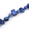 Avalaya Inky Blue Shell Nuggets/Glass Crystal Bead Long Necklace/114cm L