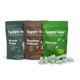 Happy Wax Country Club Mix Premium Scented Natural, Non Toxic Soy Wax Melts – 6 Total Oz. of Scented Wax Melts. Includes: Match Point, Bourbon and Wood, and Fairway