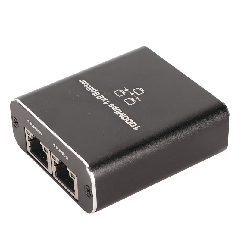 Ethernet Splitter RJ45 Network Port 1 to 2 Port Aluminum