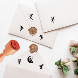 AHANDMAKER 5 Styles Fairy Tale Decorative Stamps Fairy Pattern Mini Wooden Egg Stamp for Egg Famers and Owners, Scrapbooking Card Making Planner Decal