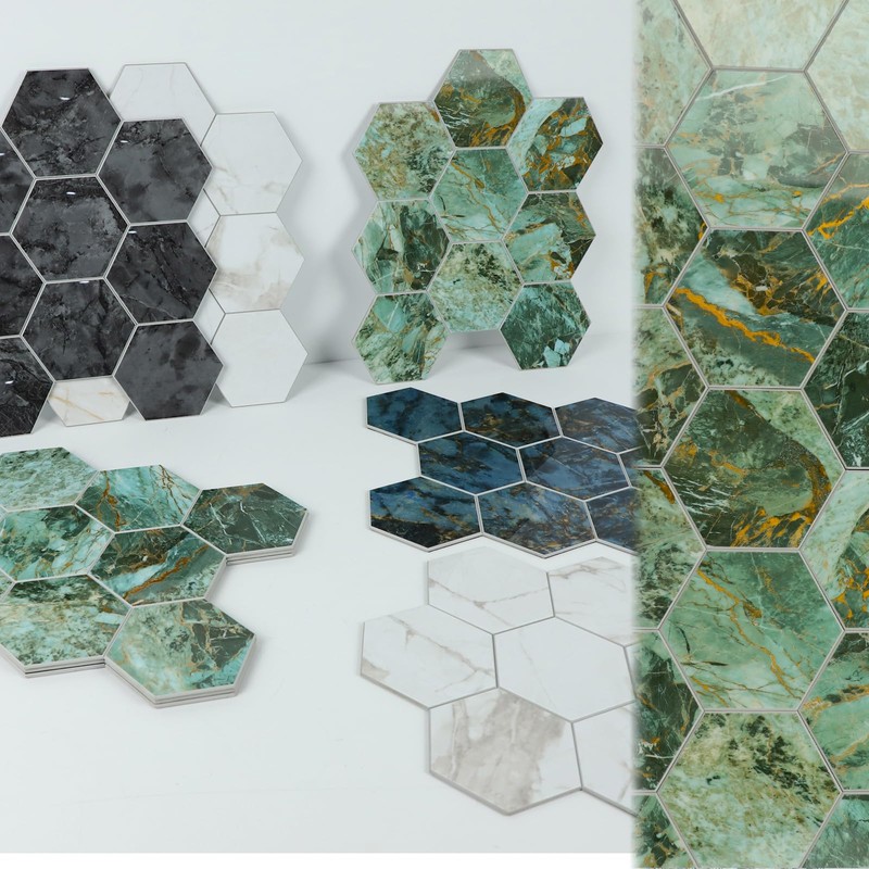 Miscasa Peel and Stick Marble Hexagon Tile – 6 Sheets