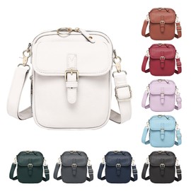 Leather Crossbody Bags for Women Travel Small Crossbody Purse Anti Theft Waterproof Bum Bag with Built in Wallet