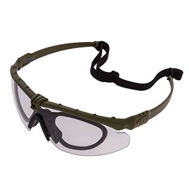 NUPROL Battle Pro Eye Protective Airsoft Glasses; Olive; Lens Insert Type; Clear