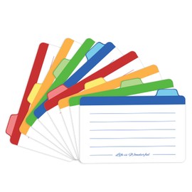 Neando - Divisores de guía de tarjetas de índice de 3 x 5 pulgadas, la guía de tarjetas de índice en blanco, tarjetas de notas con pestañas de corte 1/4, guías de archivo y recetas, papel de 400 g/m², colores surtidos, 20 unidades