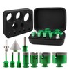 KURSTOL Diamond Core Drill Bits Kit - 10pcs 6/8/10/25/35/50/65mm+2" Beveling