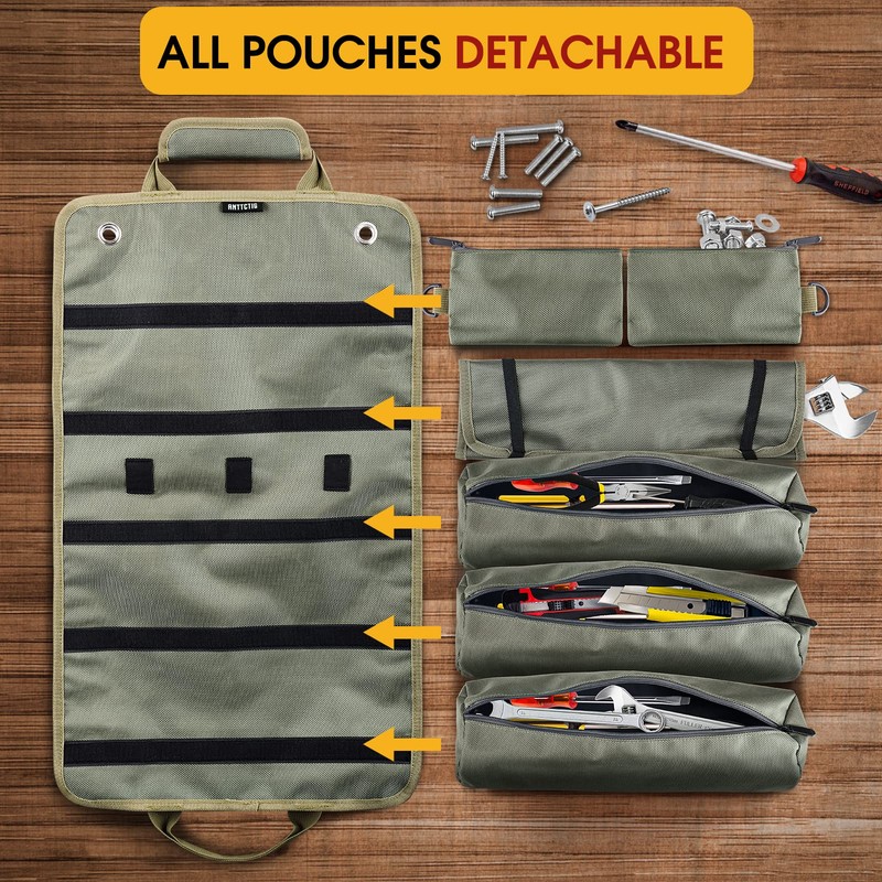 Tool Bags, Heavy Duty Tool Roll Up Bag for Men,