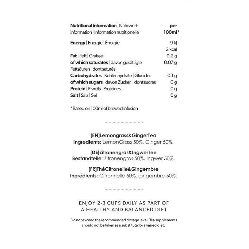 Nutra Tea - Lemongrass & Ginger Tea - 40 Tea