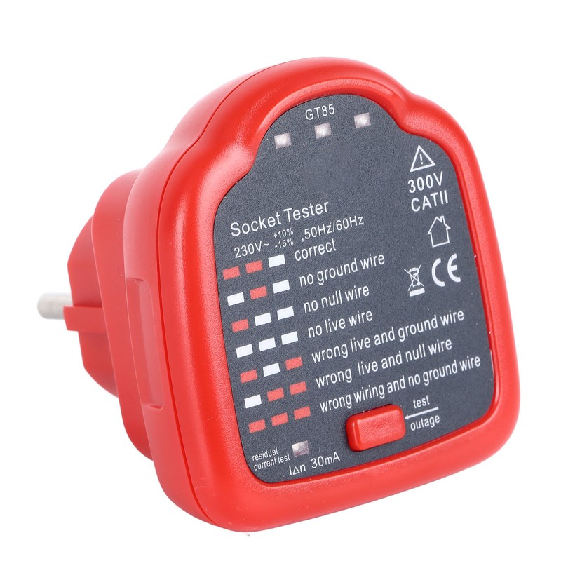 Socket Tester Electrical Detector AC Voltage Outlet Circuit Breaker Finder