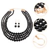 COLLBATH Pearl Necklace Set Women's Jewelry Necklace Earring Set Chic