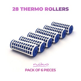 NIKO Ceramic Thermal Rollers - Heated Curlers Water Heat Rollers Styling Tool for Hairdresser Salon Hairdresser or Home - Random Colour (28 mm)