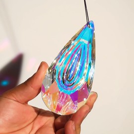 120 mm Prism Crystal for Hanging Suncatcher Large Window Prism Suncatcher Ornament Glass Pendant Rainbow Maker Chandelier Crystal Pendant for Home Garden Decoration