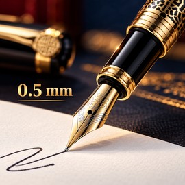 Metal Fountain Pen for Daily Writing – 0.5mm Standard Nib with Replaceable Ink for Office, School & Personal Use