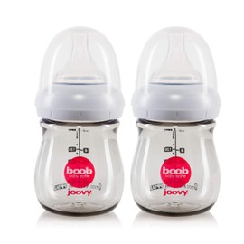 Joovy Boob PPSU Bottle, Grey, 5 Ounce, 2 count