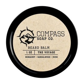 Compass Soap - The Voyage | Beard Balm for Men | Best Beard Softener for Men with Nourishing Oils, for Healthier & Fuller Facial Hair Growth, 1 oz.