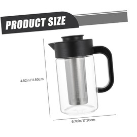 GRIRIW Elegant Design Tea Pot Large Capacity Beverage Pitcher Glass Water Container Ideal Present for Tea Lovers