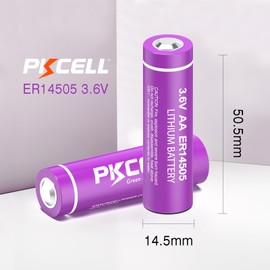 PKCELL 12 Pack ER14505 3.6V Lithium Battery 2400mAh AA Lithium Batteries Li-SOCL₂ Non-Rechargeable Battery for Temperature Sensor Home Alarm