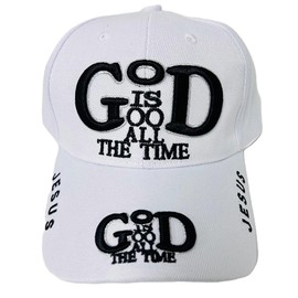 Roytrense God is Good All The Time - Unisex Religious 3D Embroidered Baseball Cap (White)