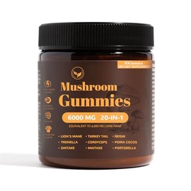 Mushroom Gummies, 20 in 1 Mushroom Blend with Lions Mane, Turkey Tail, REISHI, Booster for Focus, Memory, Clarity, Energy - Non-GMO, 30 Gummies