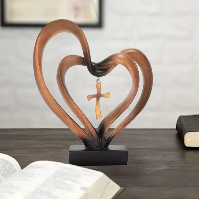 Jesus Entwined Hearts Cross Easter Jesus Cross Ornament Jesus Intertwined