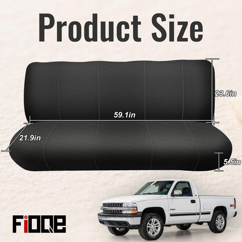 Fioqe Custom Fit Bench Seat Covers for Chevy 1973-1999 C/K