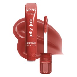 NYX PROFESSIONAL MAKEUP Jelly Job Lip Gloss, Lip Tint Gloss with Full-Bodied, Smoothing, and Hyper-Glossy Shine - Jelly Filled (Spice Brown)