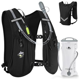 Charmofun Running Vest Women Men Running Backpack with 2L Hydration Bladder, Adjustable Reflective Hydration Vest Running for Running, Camping, Marathon, Cycling, Jogging, Outdoor Hiking