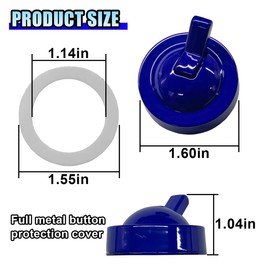 Car Push Start Button Cover, Metal Anti-Scratch One Button Start/Stop Joystick, Auto Engine Ignition Rocker Cover, Universal Vehicle Interior Decoration Accessories for Truck SUV Computer (Blue)