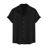 Men's Wrinkle Textured Button Down Shirts Short Sleeves Casual Summer