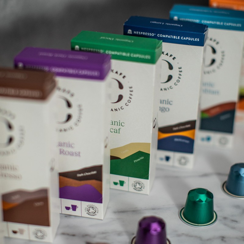 Cru Kafe Decaf USDA Organic Espresso Coffee Capsules (10 Pods)