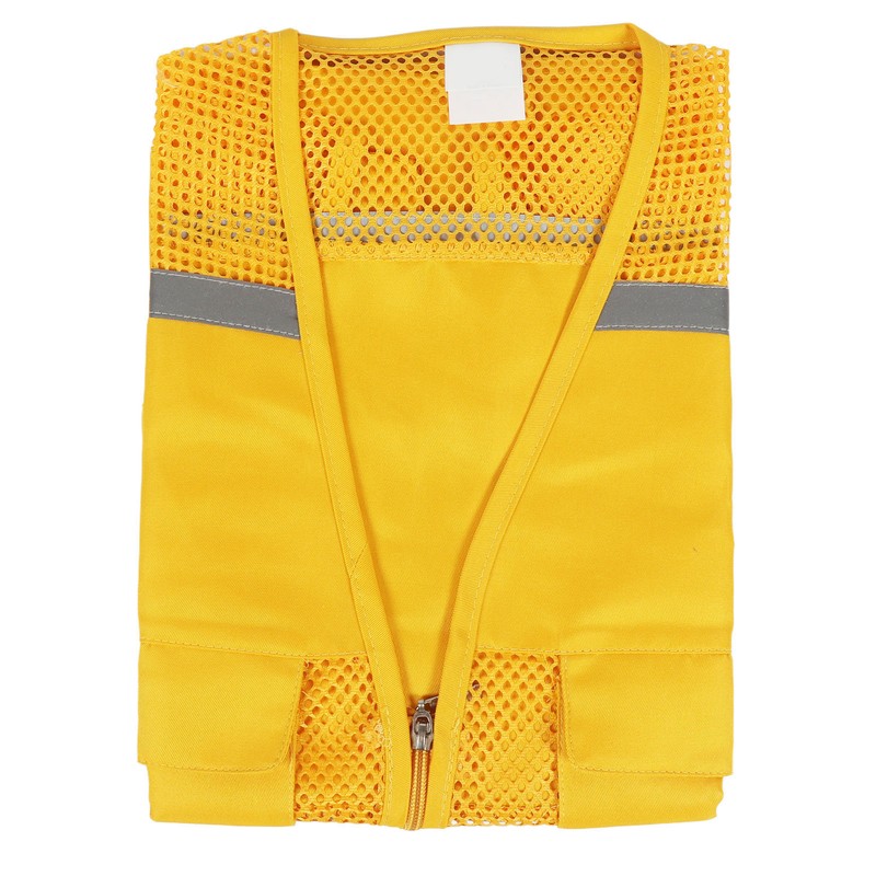 Volunteer Vest for Event Work Clothes with Multi Pockets Yellow
