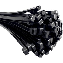 HORZEFIX Cable Ties Pack of 100 Black Long UV Resistant Universal Ties 2.5/3.6/4.8/7.6 Wide (2.5 x 120 mm)
