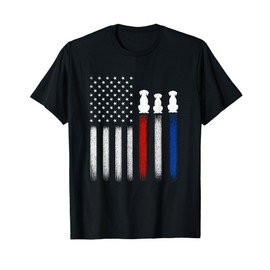 American Flag with Dog Silhouettes, Pet Lover USA T-Shirt